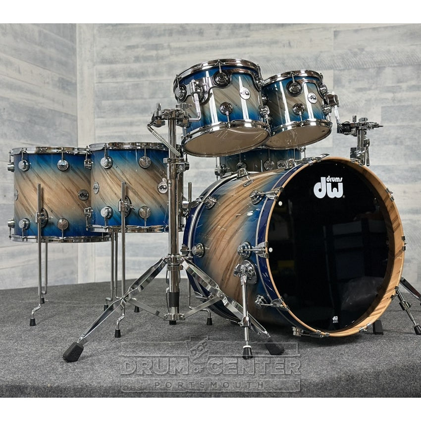 DW Collectors VLT 333 Maple 6pc Drum Set Carl Allen Blue Burst over Twisted Mineral Maple - Drum Center Of Portsmouth